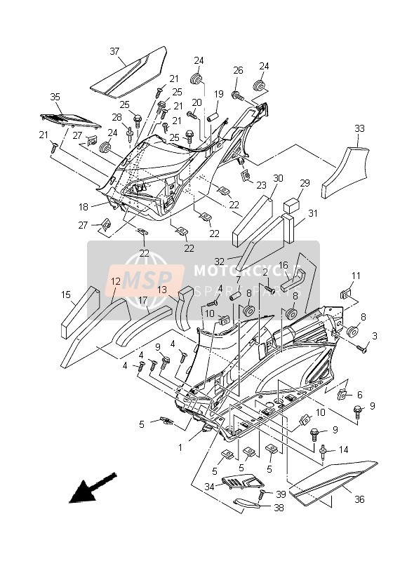 Yamaha XP500A 2013 Stand & Footrest 2 for a 2013 Yamaha XP500A